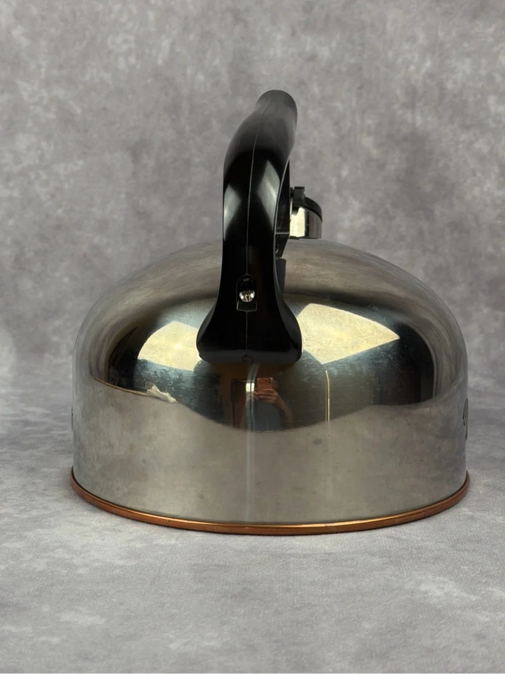 VTG Revere Ware 2 Qt Whistling Tea Kettle Copper Bottom Korea I 94-C Tested